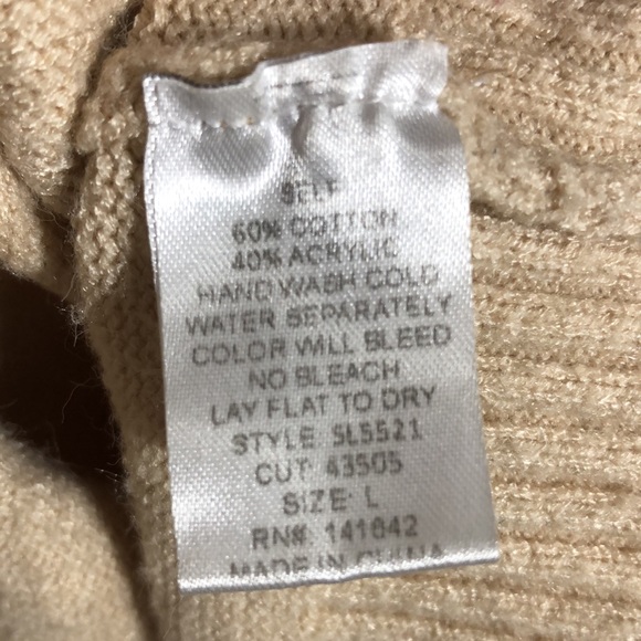 WILDFLOWER Yellow Springs | Beige Ruffled Tiered Sleeves Cotton Blend Sweater L - Picture 8 of 10